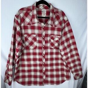 Lucky Brand Dungarees Gene Montesano Men 2X Western Shirt Pearl Snap Long Sleeve
